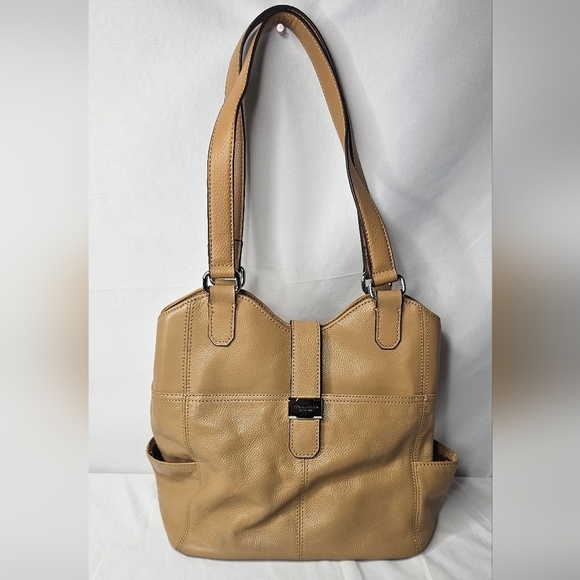 Tignanello Handbags - Tigananello Brown Pebbled Leather Handbag Purse Tote